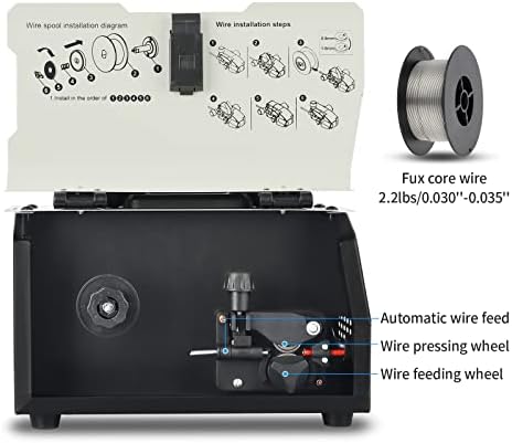 AZZUNO MIG Welder,Flux Core Welder Machine 110V 130Amp, Gasless MIG Welding Machine IGBT Inverter Welder Portable Wire Feed Welder (110V)