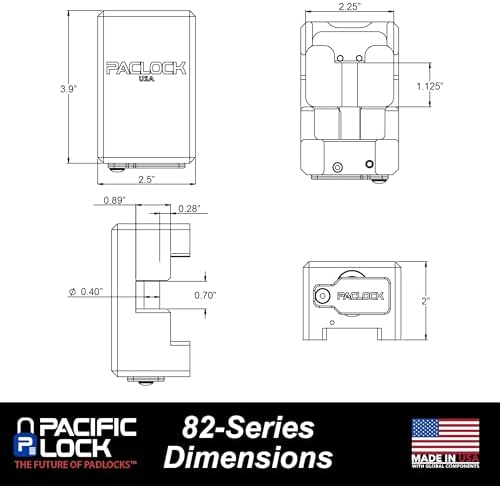 PACLOCK's 82-Series Patented Container Lock, UCS, Keyed Alike U-Pick!, Silver, Anodized Aluminum, 1, for Ribbed-Handles on Container Doors