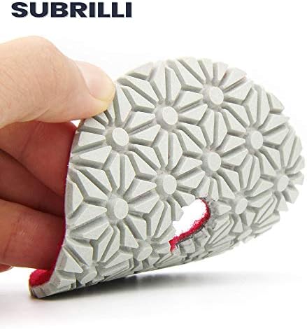 9-Pcs Dry/Wet 3 Step Diamond Polishing Pads 4-Inch for Granite Marble Quartz Concrete