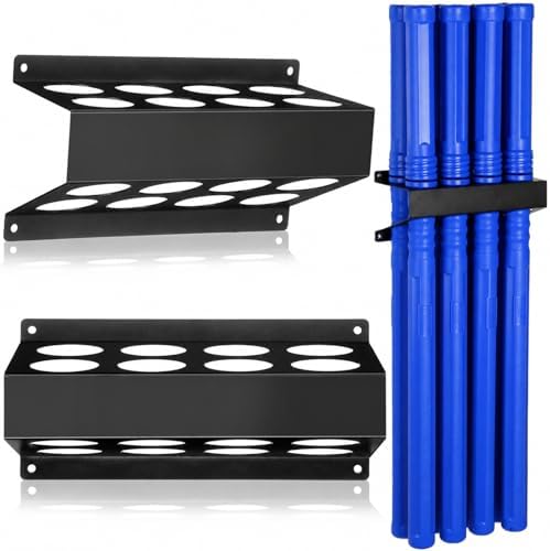 DoubleFill 9 Pcs Welding Rod Storage Set 8 Slot Tig Welding Filler Rod Holder with 8 Pcs 40 Inch Tungsten Electrode Storage Tubes Wall Mount Organizer Welder Tools Supplies(Blue)