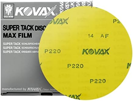 MaxFilm Ultra Premium 6 inch Sanding Discs, P220, 0 Holes, Hook & Loop, 520-0220, 50 discs