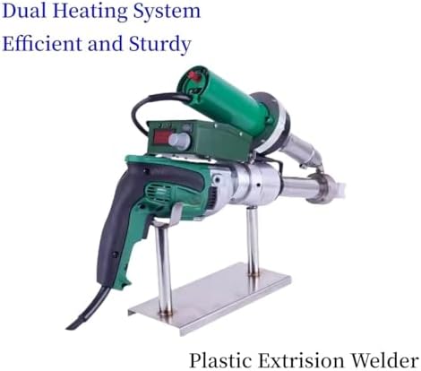 1600W Hand Extrusion Welder Gun Plastic Handheld Extruder Welding Gun Dual Heating System PP HDPE LDPE Pipe Welding Machine (110V Extruder)