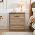 RWYHG Night Stand 3 Drawer Storage 26" Tall Wood with Gold Handle