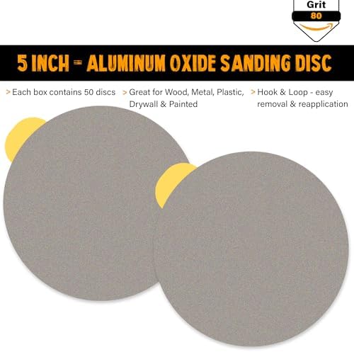 Indasa 5" Rhynostick 100 PCS – 320 Grit PSA Sanding Discs – Flexible Anti-Clog, High-Performance Adhesive Disc Anti-Clog, Dust-Free, Aluminum Oxide + Lubricant Coating, Auto – Wood, Metal, Paint Prep