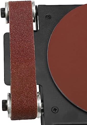 Mini Belt Disc Sander 6-Inch Sanding Disc & 1.2 x 15-Inch Sanding Belts for Wood Metal Stone Grinding, Small Spindle Sander Machine for Curve Grinding (One Sander w/Chuck & Flexible Shaft)