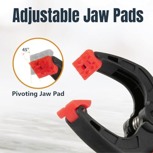 POWERTEC Mini Spring Clamps Set - 100 Pack Plastic Clips with 1-Inch Opening and Pivoting Jaw Pad, Ideal for Backdrop Clips, Pool Covers, DIY Projects and Woodworking (71018-P10)