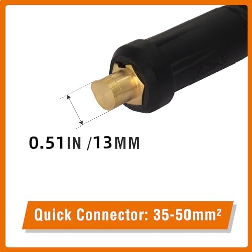 FEMEROL TIG Welding Gun,150A WP17V Argon TIG Torch with Red Air hose, Air Cooled Lift TIG Gun 35-50mm² Plug Connector