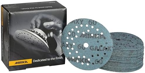 Mirka Galaxy Multifit 5 Inch Ceramic Sandpaper, 60 Grit Hook & Loop 50 Pack
