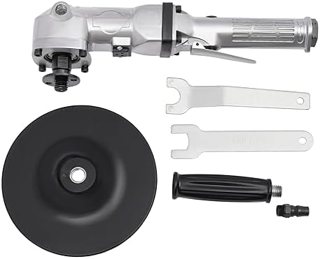7-Inch Pneumatic Sander, Heavy Duty Air Sander/Polisher with Handle, 4500rpm High Speed Air Sander, Portable Pneumatic Polisher Hand Sanding Tool for Stone, Tiles, Concrete, Marble Etc