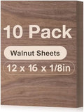 Rowood 10 Pack Walnut Plywood 1/8,12x16x1/8inch,3mm Thick Unfinished Wood for Laser Cutting and Engraving,DIY Ornaments,Wood Burning,Models Drawing