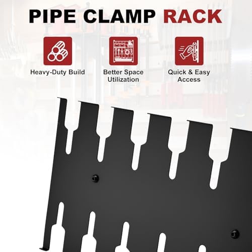 2-in-1 Pipe & Parallel Clamp Rack Organizer, Wall Mounted Clamp Storage