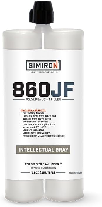 Polyurea Joint Filler 22Oz Cartridge - Fills Concrete Joints - Fast Setting, 100% Solids, VOC Free - Excellent UV Resistance, Moisture Insensitive, Large Shave-Time Window (Intellectual Gray)