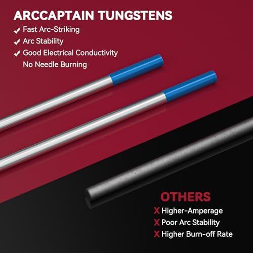 ARCCAPTAIN TIG Tungsten, TIG Welding Tungsten Electrode Blue 2% Lanthanated