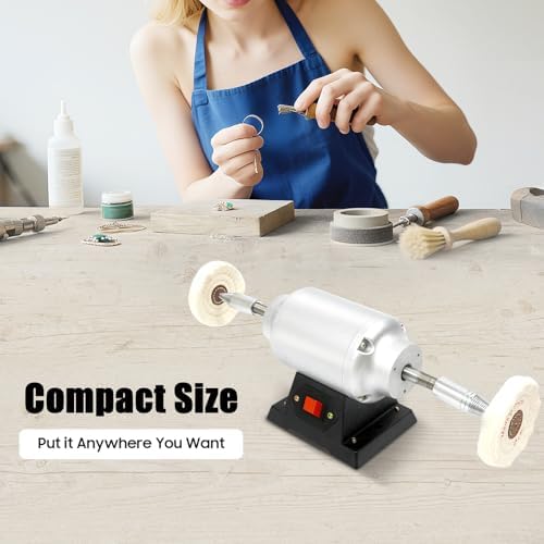 110V Dental Polishing Polish Lathe Machine, 550W Dental Lab Bench Buffer Polisher, 3000Rpm High Speed Polisher, Bench Buffing Grinder for Jewelry Casting
