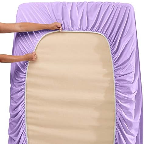 Hearth & Harbor King Size Sheets - 4 Piece Bed Sheet Set, Hotel Luxury Double Brushed Bed Sheets - Extra Soft Bedding Sheets & Pillowcases, King, Lavender