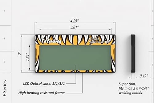 Tefuawe 2x4 1/4 Gold Welding Lens, Fixed Shade 10.5, Tig Rating 5 Amps, Thickness 0.19", HD Automatic Welding Lens for Pipeliner Welding Hood Parts