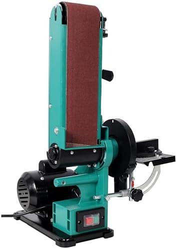 4x36 Inch Belt Sander 6 Inch Disc Sander, 120V Benchtop Sander and Polisher Grinder with Beveling Table, for Woodworking & Metalworking, Green
