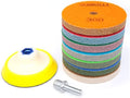 4 Inch Diamond Sponge Polishing Pads Kit with Backing Pad 5/8"-11 Thread Adapter for Marble Restore Polisher Grinder Drill