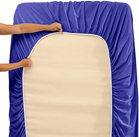 Hearth & Harbor Full XL Size Sheets - 4 Piece Bed Sheet Set, Hotel Luxury Double Brushed Bed Sheets - Extra Soft Bedding Sheets & Pillowcases, Full XL, Royal Blue