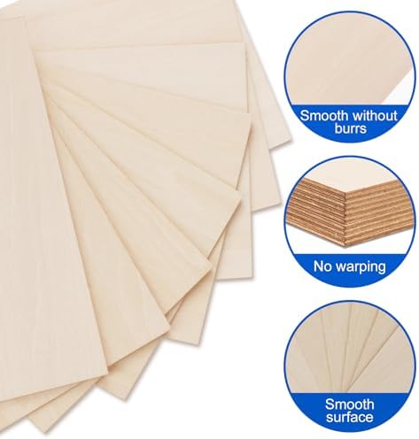 18 Pack 12x24x1/8 Inch Basswood Sheets, Large Size Basswood for Laser Cutting & Engraving, Plywood Wood Board Unfinished Wood Sheets for Crafts, DIY Architectural Models, Wood Burning and Painting.