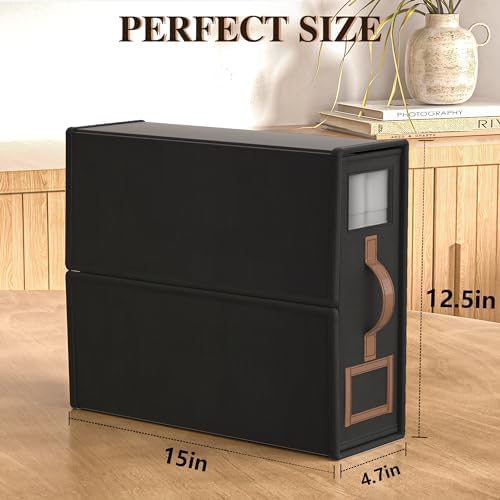 6 Pack Bed Sheets Organizers And Storage,Sheets Set Folder Keeper with Handle,Foldable Bedding Storage Box For Linen Closet,Duvet Cover(King Size-3.7 Gal,Black)