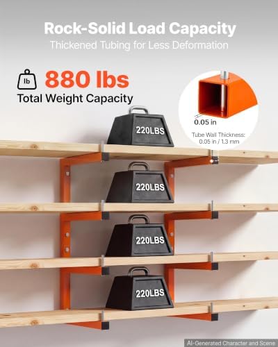 VEVOR Lumber Rack, 4-Tier 2-Pack 220 lbs per Tier, Welded Wood Pipe Storage