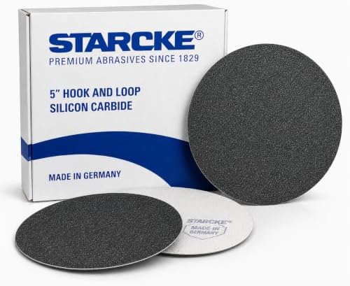 STARCKE 5 inch Hook and Loop Sanding Black Silicon Carbide 40 Grit 50 Pack