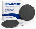 5 inch Sanding Discs Hook and Loop Round Sand Paper Discs, Black Silicone Carbide No Hole Hook and Loop Sanding Disc, 320 Grit Orbital Sander Pads for Wood, Auto Body, Paint & Plastics 50 Pack