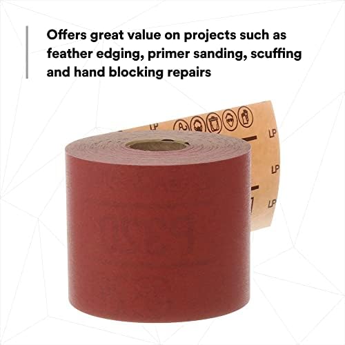 3M Red Abrasive Stikit Sheet Roll, 01688, P80, 2-3/4 in x 25 yd, D Weight
