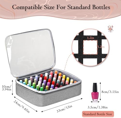 YOREPEK XL Nail Polish Organizer Case for 96 to 100+ Bottles, Urban Mist