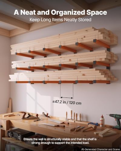 VEVOR Lumber Rack, 3-Tier 6-Pack 110 lbs per Tier, Foldable Wood Storage