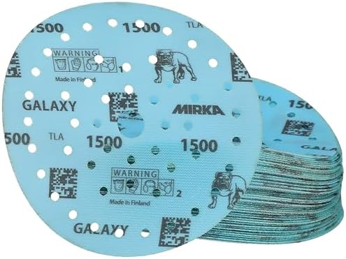 Mirka Galaxy Multifit 6 Inch Ceramic Discs, 1500 Grit, Hook & Loop, 50 Pack
