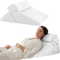 Bedluxe Wedge Pillow Set for After Surgery, Orthopedic Bed Wedge, White