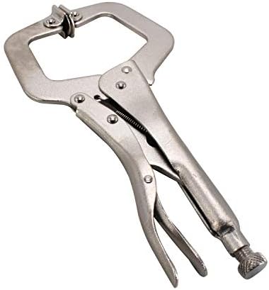 HFS (R) 6 pc - 11” C-Clamp Locking Pliers, with Swivel Pads Heavy Duty C-Type Locking Plier Table for Welding and Woodworking
