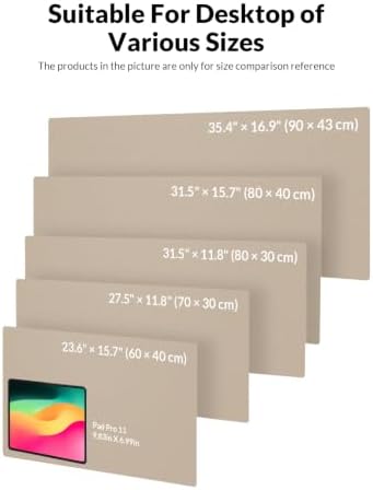 Leather Desk Pad Protector, 24" x 17", Eggshell Desk Mat