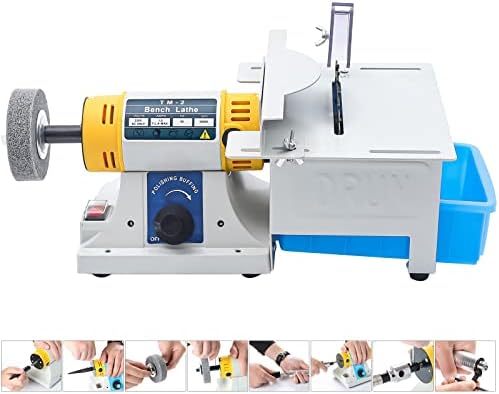 Lapidary Equipment Rock Polisher, 110V Mini Table Saw Jewelry Grinder Polishing Machine with Flexible Shaft for Jewelry, Wood, Amber, Metal, Jade 0-10000r/min
