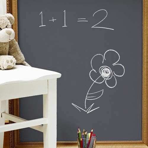 Chalkboard Blackboard Paint - Brush on Wood, Metal, Glass, Wall, Plaster Boards Sign, Frame or Any Surface. Use with Chalk Pen Wet Erase, Non-Toxic - Matte Finish [Grey] - (8.5oz Cover 32 sf)
