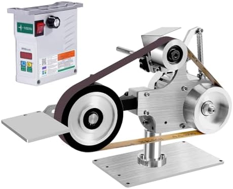 Abrasive Belt Machine, 550W Desktop Grinder For Knife Making Vertical Horizontal Belt Polisher Sharpener 5000Rpm With Brushless Motor Sander for Metal Working Mini Sander
