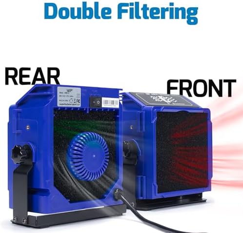 WEP 948DQ-I Fume Extractor Tool with Double Filtering, Helping Hands, Adjustable Tilt Angle, Fenders for Soldering Station, Soldering Iron with 6 Filtration Adsorbers