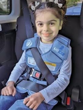 801 Child Restraint Vest – Lightweight Portable Car Seat Belt Positioner, Travel Safety Harness (Ages 3–6, Light Blue)