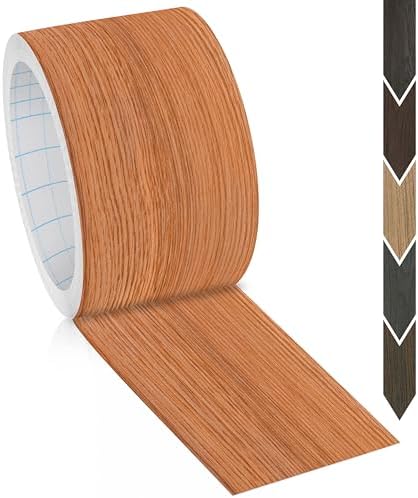 GSCIT Club Wood Grain Repair Tape, 2.4 inch X 25ft Self Adhesive Red Oak Grain Repair Patch for Tables, Chairs, Baseboards, Doors, Windows, Floors, Handicraft DIY.