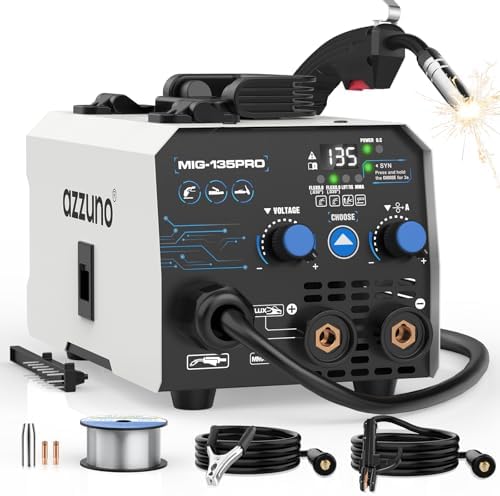 AZZUNO 3 in 1 MIG Welder 110V, 135A Flux Core MIG/Lift TIG/Stick Welding