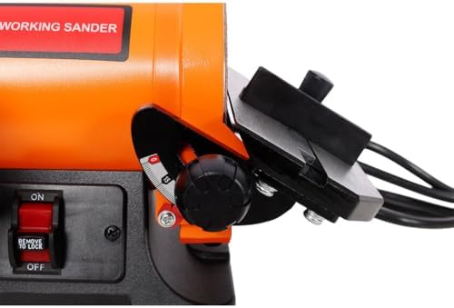 1x30 Belt Sander with 5-Inch Disc, Benchtop Belt Disc Sander with Adjustable Worktable, Miter Gauge, Dual Dust Ports, Quick Belt Change for Woodworking Grinding