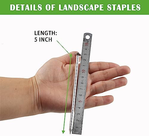 SUNTURF 500 Pack 5 Inch Plastic Edging Nails Artificial Turf Stakes Galvanized Metal Spiral Landscape Spikes for Fake Landscaping Grass, Paver Edging, Weed Barrier, Artificial Turf