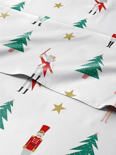Christmas Sheet Set, Nutcracker Ballet, Holiday Xmas Bedding Set - Full