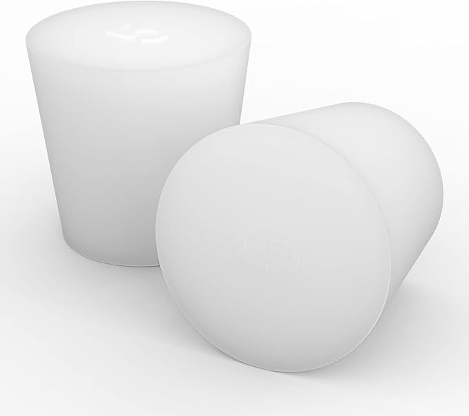stonylab Silicon Rubber Stopper, White Tapered Lab Seal Silicon Stoppers Rubber Plugs (10-Pack, 5#)
