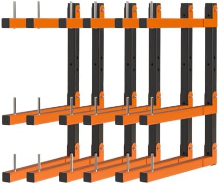 6 Pack Lumber Storage Rack, 9 Tier Folding Heavy Duty Shelving , 1980 LBS