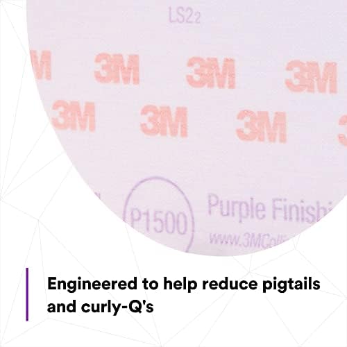 3M Hookit Purple Finishing Film Abrasive Disc, 260L, 30667, 6 in, P1500