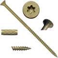 10 x 5 Bronze Coated Multipurpose Exterior Coated - ACQ Compatible Wood Screw Torx/Star Drive Flat Heads - CASE Qty 42 Boxes 1,554 Screws