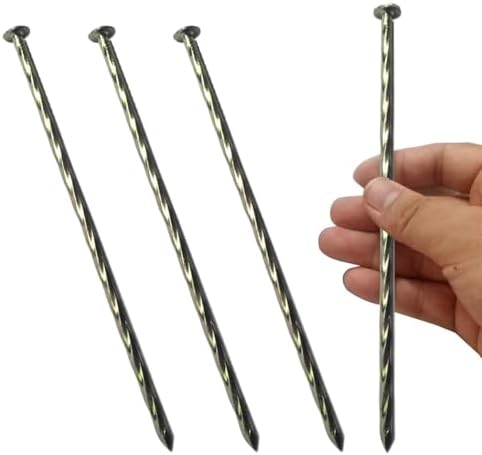 100 Pack 8 "Galvanized Non-Rust Metal Spiral Garden Stakes Landscape Spikes